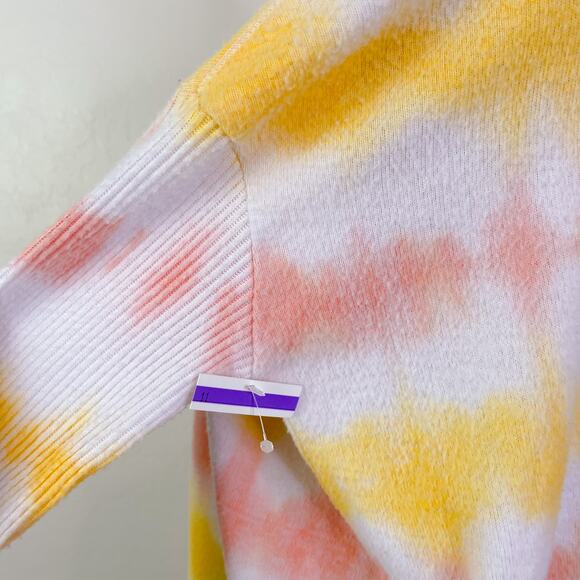 Theo & Spense Creamsicle Tie Dye Striped Long Sleeve Top Yellow size S NEW - Picture 8 of 12